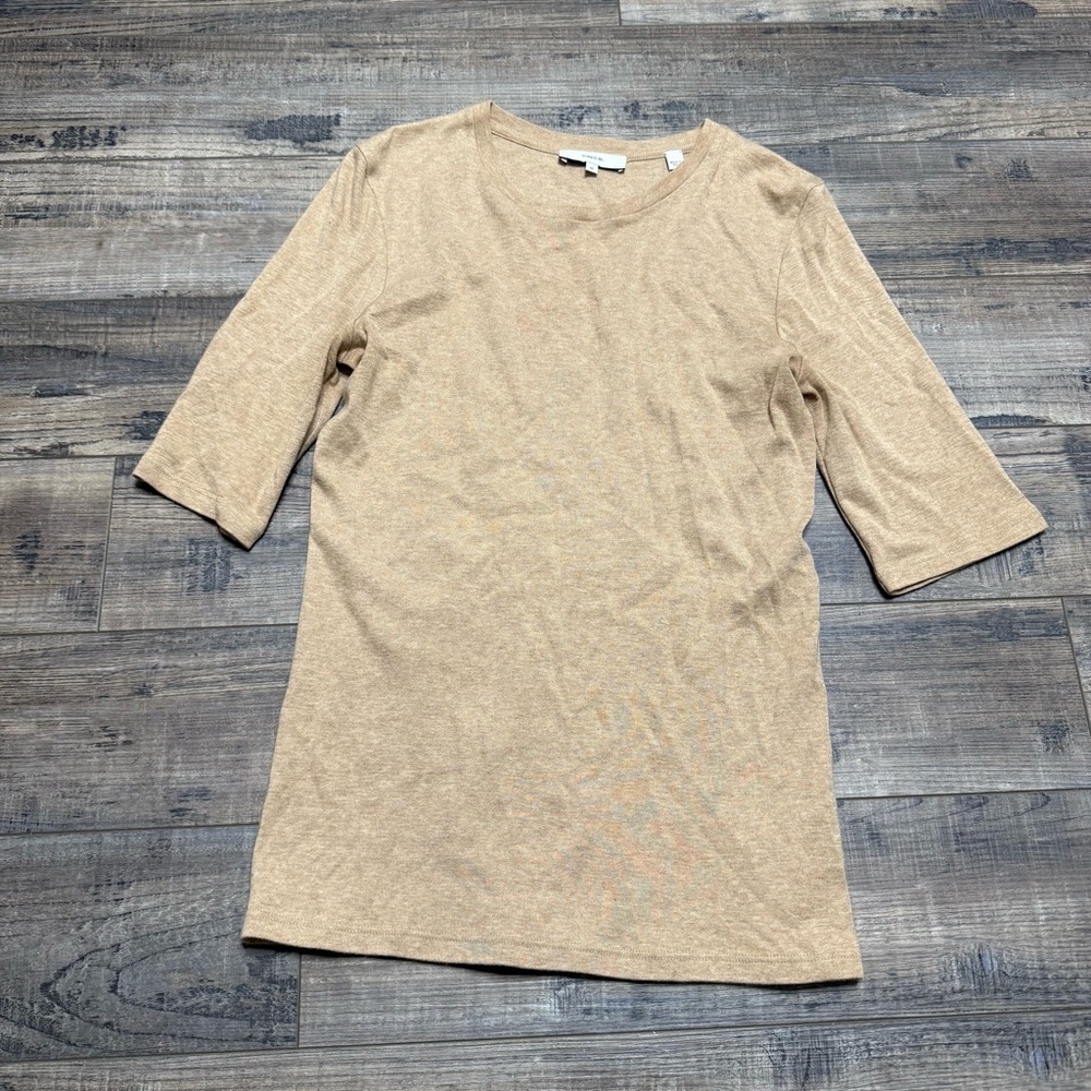 Vince Beige Top Tunic Pima Cotton Blend Women's Size Medium